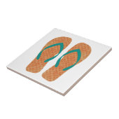 Oranje groene zomerstrand Teenslippers keramische  Tegeltje (Zijkant)