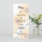 Oranje groene zonnebloem zomer bloemenbruiloft Men Programmakaart (Staand voorkant)