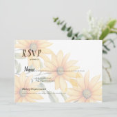 Oranje groene zonnebloem zomer bloemrijke RSVP Kaart (Staand voorkant)