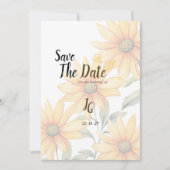 Oranje groene zonnebloem zomerbloesem Save The Dat Kaart (Voorkant)