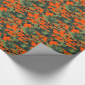 Oranje groene zwarte jacht camouflage cadeaupapier (Hoek)