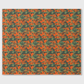 Oranje groene zwarte jacht camouflage cadeaupapier (Vlak)
