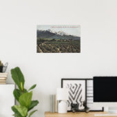 Oranje groeven met oude Baldy Mt op afstand Poster (Thuiskantoor)