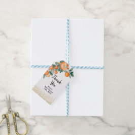 Oranje groot knijpje Vrijgezellenfeest Dank u wel Cadeaulabel