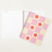 Oranje Groovy Daisy Flowers & Roze Checker Planner (Display)
