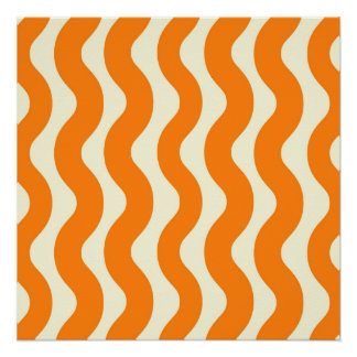 Oranje Groovy Golvende Streep Abstract Modern Lent Perfect Poster