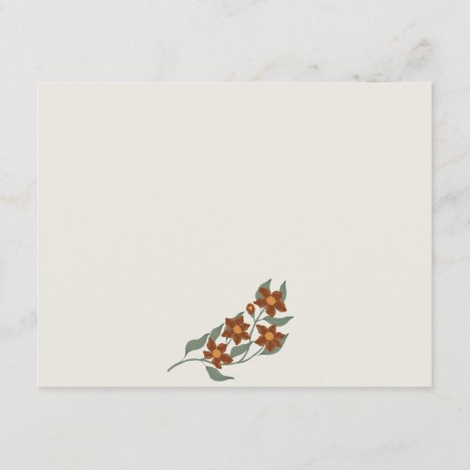 Oranje Groovy Retro Arch Floral Wedding Reception Informatiekaartje (Achterkant)