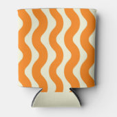 Oranje Groovy Wavy Stripe Abstract Modern Spring Blikjeskoeler (Voorkant)