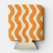 Oranje Groovy Wavy Stripe Abstract Modern Spring Blikjeskoeler (Achterkant)