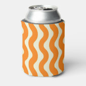 Oranje Groovy Wavy Stripe Abstract Modern Spring Blikjeskoeler (Blikje Achterkant)