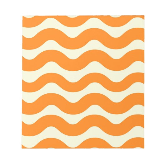 Oranje Groovy Wavy Stripe Abstract Modern Spring Notitieblok (Voorkant)