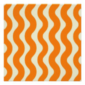 Oranje Groovy Wavy Stripe Abstract Modern Spring Perfect Poster (Voorkant)