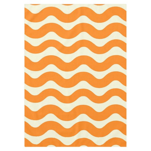 Oranje Groovy Wavy Stripe Abstract Modern Spring Tafelkleed (Voorkant)