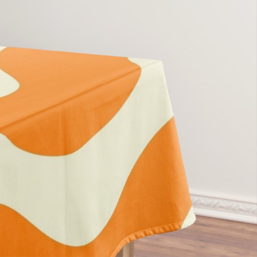 Oranje Groovy Wavy Stripe Abstract Modern Spring Tafelkleed (Voorbeeld)
