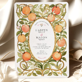 Oranje Grove & Bloesems Wedding Kaart