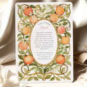 Oranje Grove & Bloesems Wedding Kaart