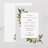 Oranje Grove Engagement Party Kaart (Voorkant / Achterkant)