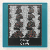 Oranje grove glazen onderzetter (Voorkant)