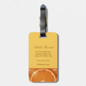 Oranje Grove monogram Bagagelabel (Achterkant verticaal)