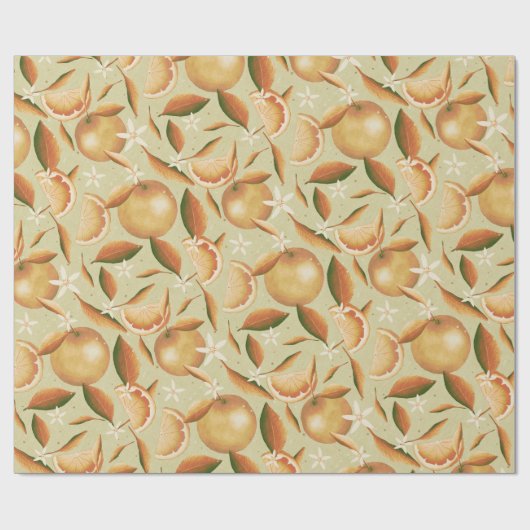 Oranje grove munt cadeaupapier (Vlak)