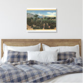 Oranje Grove Scène met Sneeuwklapte Mts Canvas Afdruk (Insitu (Slaapkamer))