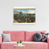 Oranje Grove Scène met Sneeuwklapte Mts Canvas Afdruk (Insitu (Woonkamer))