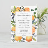Oranje Grove Voeg uw foto bruiloft uitnodiging (Staand voorkant)