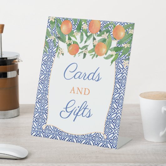 Oranje Groves Shower Kaarten en Gifts Reclamebord Met Voetstuk (Insitu)
