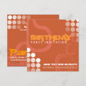 Oranje Grunge Electro Party Birthday Uitnodiging (Voorkant / Achterkant)