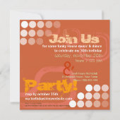 Oranje Grunge Electro Party Birthday Uitnodiging (Achterkant)