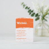 Oranje Grunge Persoonlijk QR Groot Visitekaartje (Staand voorkant)