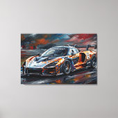 Oranje GTR Supercar Raceauto Canvas Afdruk (Voorkant)