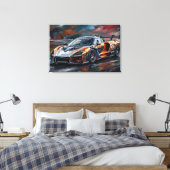 Oranje GTR Supercar Raceauto Canvas Afdruk (Insitu (Slaapkamer))
