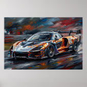 Oranje GTR Supercar Raceauto Poster (Voorkant)