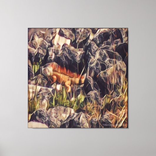 Oranje Guana Art Canvas Afdruk (Voorkant)