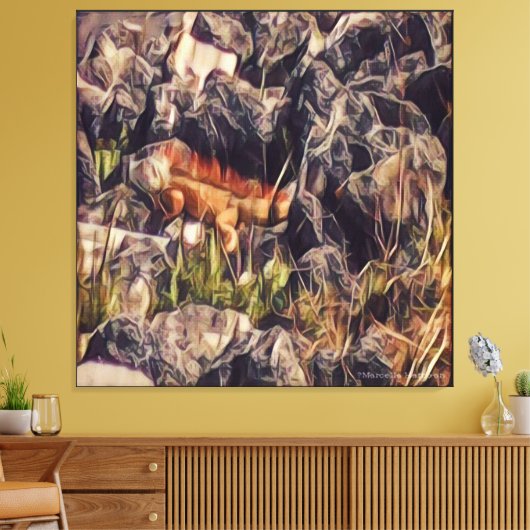 Oranje Guana Art Canvas Afdruk (Insitu (Woonkamer))