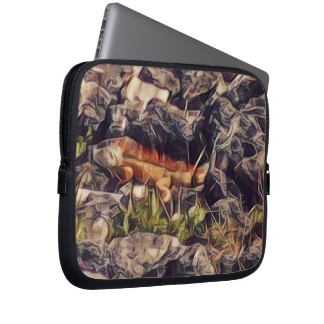 Oranje Guana Art Laptop Sleeve (Voorkant Rechts)