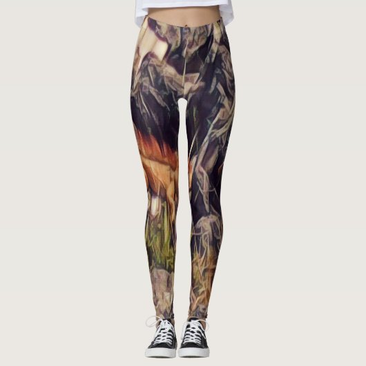 Oranje Guana Art Leggings (Voorkant)