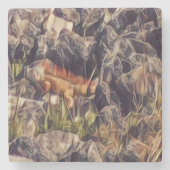 Oranje Guana Art Stenen Onderzetter (Voorkant)