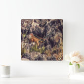 Oranje Guana Art Vierkante Klok (Huis)