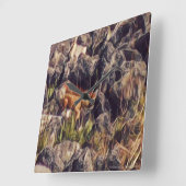 Oranje Guana Art Vierkante Klok (Hoek)