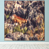 Oranje Guana Kunst Canvas Afdruk (Insitu (Houten vloer))