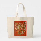 Oranje Guardian Angel Art Custom Canvas tas (Achterkant)