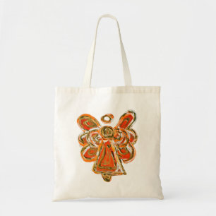 Oranje Guardian Angel Art Custom Canvas tas