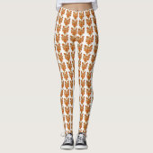 Oranje Guardian Angel Art Custom Holiday Leggings (Voorkant)