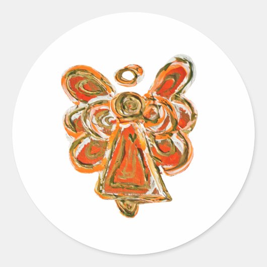 Oranje Guardian Angel Art Decal Stickers (Voorkant)