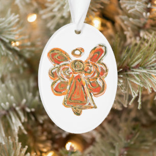 Oranje Guardian Angel Art Holiday Hanger Ornament