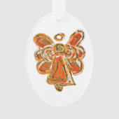 Oranje Guardian Angel Art Holiday Hanger Ornament (voorkant)