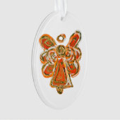 Oranje Guardian Angel Art Holiday Hanger Ornament (voorkant)