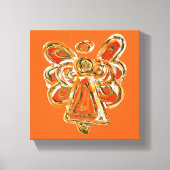 Oranje Guardian Angel Art Wrapped Canvas schildere (Voorkant)